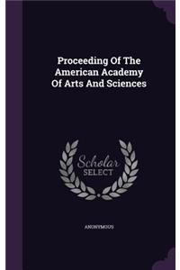 Proceeding of the American Academy of Arts and Sciences