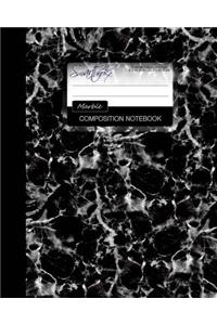 Marble Composition Notebook: College Ruled Writer's Notebook for School / Teacher / Office / Student [ Perfect Bound * Large * Black & White ]