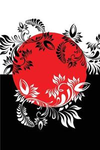 Red Sun Flourish Grid Notebook