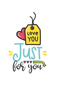 Just you and me Notebook Blank Composition Book, valentines day journal, valentines Notebook Gift, Just you and me Journal