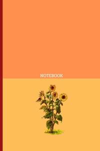 Notebook sunflowers stripe red