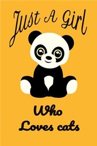 Just A Girl Who Loves panda notebook journal for girls - orange