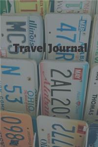 Travel Journal - 6x9 inch blank lined journal license plate cover blue