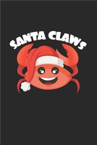 Santa claws: 6x9 Xmas - grid - squared paper - notebook - notes