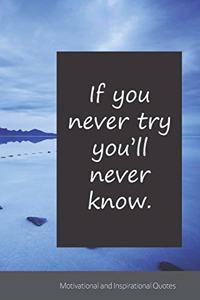 If you never try you'll never know.