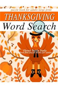 THANKSGIVING word search puzzle books for adults large print