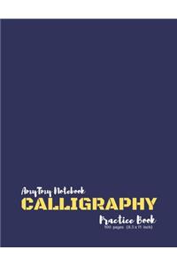 Calligraphy Practice Book - AmyTmy Notebook - 100 pages - 8.5 x 11 inch - Matte Cover