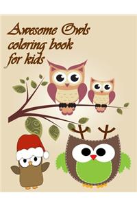 Awesome Owls Coloring Book For Kds