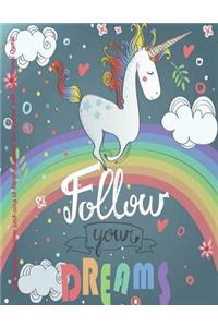 Cute Rainbow Unicorn 2018-2019 18 Month Academic Year Planner