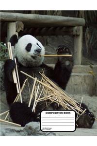 Panda Bear Composition Notebook 200 Blank Unruled Pages 8 1/2