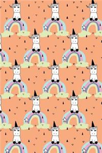 Bullet Journal Notebook Little Unicorns on Rainbows Pattern 5