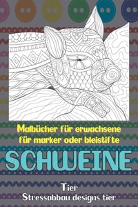 Malbücher für Erwachsene für Marker oder Bleistifte - Stressabbau Designs Tier - Tier - Schweine