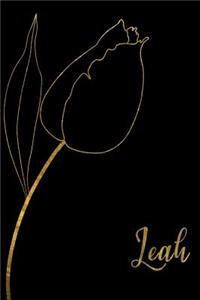 Leah: Personalized Writing Journal for Women - Elegant Black and Gold