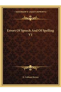 Errors of Speech and of Spelling V1