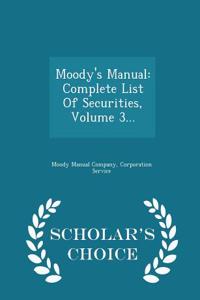 Moody's Manual