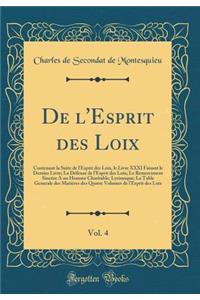 de l'Esprit Des Loix, Vol. 4