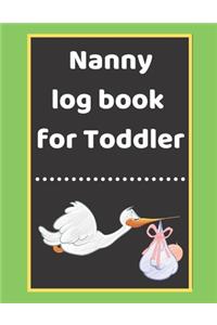 Nanny log book for Toddler