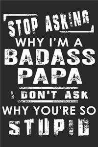 Stop asking why i'm a badass papa i don't ask why you're so stupid