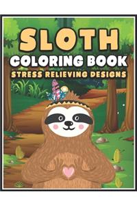 Sloth Coloring Book Stress Relieving Designs