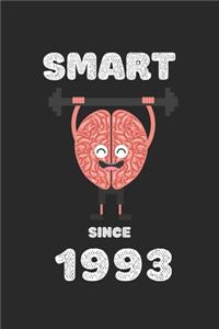 Smart Since 1993: 6x9 Lined Blank Funny Notebook & Journal 120 pages, Awesome Happy birthday sketchbook, original gag gift for 26 Year Old boy girl