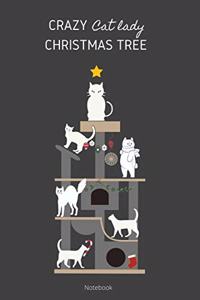 Crazy Cat Lady Christmas Tree Notebook