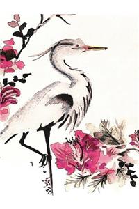 Japanese Crane Art Journal, Unlined Sketchbook