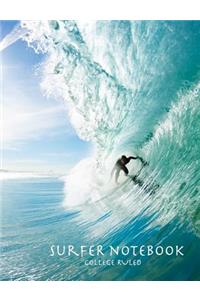 Surfer Notebook College Ruled