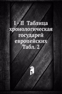 I - II Tablitsa hronologicheskaya gosudarej evropejskih Tabl. 2