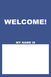 Name Tags: Welcome! - Blue (Package of 50)