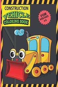 Construction Vehicles Coloring Book For Kids Ages 4-8