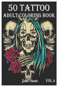 50 Tattoo Adult Coloring Book