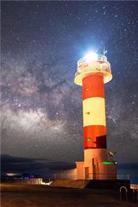 Lighthouse Under a Starry Night Sky Journal: 150 Page Lined Notebook/Diary