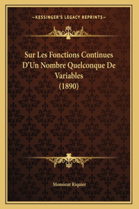 Sur Les Fonctions Continues D'Un Nombre Quelconque De Variables (1890)