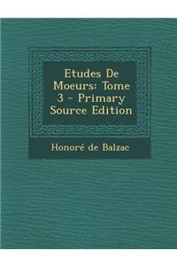 Etudes de Moeurs
