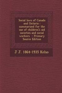 Social Laws of Canada and Ontario
