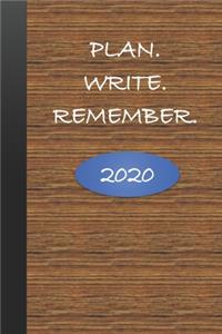 Plan, write, remember 2020