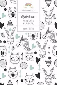 Monthly & Daily Rainbow Academic Planner 2019 - 2020