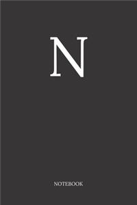 Buchstabe N Notizbuch