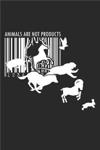 Animals Are Not Products: Tierschützer - Keine Produkte Barcode Vega Notizbuch gepunktet DIN A5 - 120 Seiten für Notizen, Zeichnungen, Formeln - Organizer Schreibheft Planer 