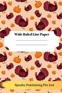 Fall and Thanksgiving Theme Wide Ruled Line Paper