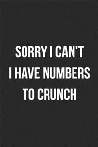 Sorry I Can't I Have Numbers To Crunch