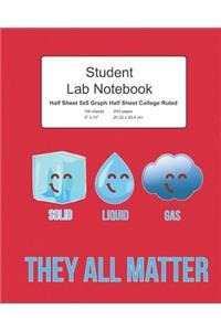 Student Science Lab Notebook Solid Liquid Gas They All Matter