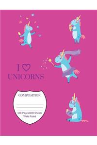 I Love Unicorns Composition