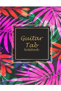 Guitar Tab Notebook: Pretty Pink Flowers, 8.5