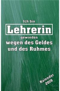 Ich Bin Lehrerin Geworden Kalender 2019
