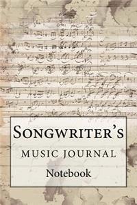 Songwriter's Music Journal Notebook