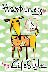 Journal Notebook For Dog Lovers, Happiness Is My Lifestyle Orange Dog 4