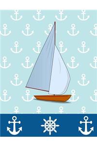 Blue Sailboat Nautical Journal