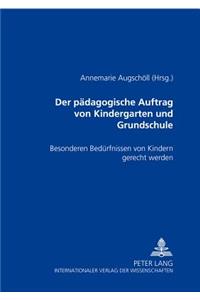 Der Paedagogische Auftrag Von Kindergarten Und Grundschule