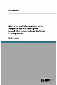 Nietzsche und Schopenhauer - Ein Vergleich des Willensbegriffs hinsichtlich seiner unterschiedlichen Konsequenzen